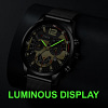 Fashion Mens Business Watches Luxury Gold Stainless Steel Mesh Belt Quartz Wrist Watch Luminous Clock Men 2
