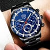 Fashion Mens Watches Luxury Men Sports Gold Stainless Steel Quartz Wrist Watch Man Business Casual Leather 5