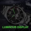 Luxury Mens Watches Fashion Gold Stainless Steel Quartz Wrist Watch Calendar Luminous Clock Men Business Casual 2