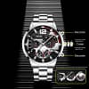 Luxury Mens Watches Fashion Stainless Steel Quartz Wrist Watch Calendar Date Luminous Clock Men Business Casual 1