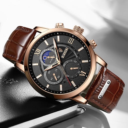 2022 Lige Men S Watches Top Brand Luxury Men Wrist Watch Leather Quartz Watch Sports Waterproof 1