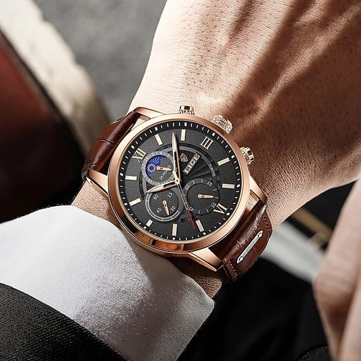 2022 Lige Men S Watches Top Brand Luxury Men Wrist Watch Leather Quartz Watch Sports Waterproof 4
