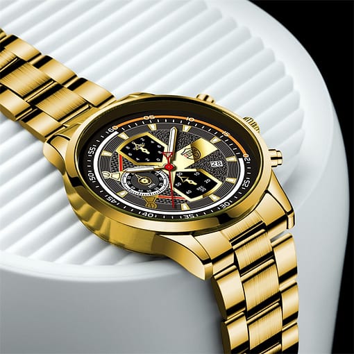 Brand Mens Watches Fashion Men Sport Stainless Steel Quartz Wristwatch Man Clock Business Casual Leather Watch 4