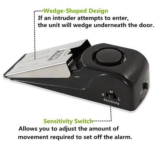 Door Stop Alarm Upgraded 2 In 1 Portable Entrance Alert Door Stopper Floor Wedge Security Alarm 4