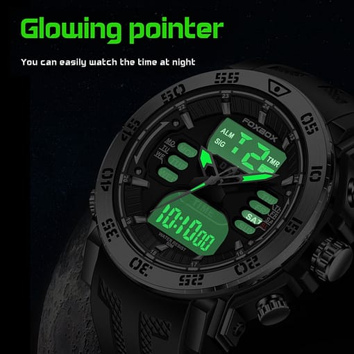 Foxbox Military Watch Waterproof Wristwatch Alarm Watches Mens Sport Dual Display Watch Digital Watch For Men 4