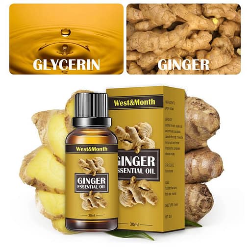 Ginger Slimming Essential Oil Lose Weight Lifting Firming Hip Lift Up Moisturizing Fat Burner Massage Spa 5
