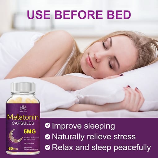 Hfu Melatonin Capsules Relieve Stress Anti Anxiety Delay Aging Help Deep Sleep Save Insomnia Improve Sleep 3