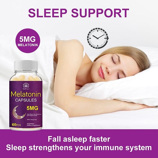 Hfu Melatonin Capsules Relieve Stress Anti Anxiety Delay Aging Help Deep Sleep Save Insomnia Improve Sleep 4