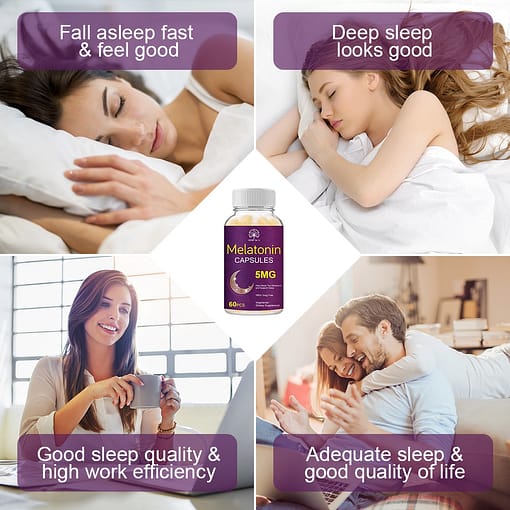 Hfu Melatonin Capsules Relieve Stress Anti Anxiety Delay Aging Help Deep Sleep Save Insomnia Improve Sleep 5