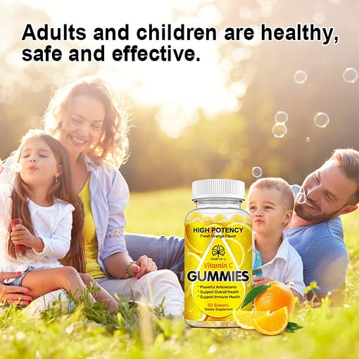 Hfu Vitamin C Orange Flavored Gummy Vit C Chewable Tablets Supplement Vc Improve Immunity For Adults 3