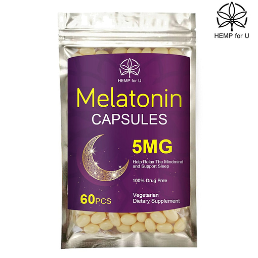 Hemp For U Melatonin Capsules Help Deep Sleep Vitamin B6 Save Insomnia Fall Asleep Fast Improve