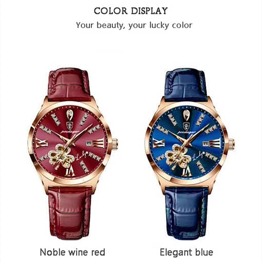 New Women Luxury Quartz Alloy Watch Ladies Fashion Stainless Steel Dial Casual Bracele Watch Leather Wristwatch 3