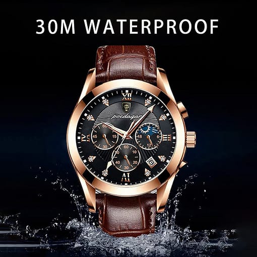 Poedagar Men Watch New Top Brand Luxury Waterproof Luminous Sport Wristwatch Quartz Military Genuine Leather Relogio 1