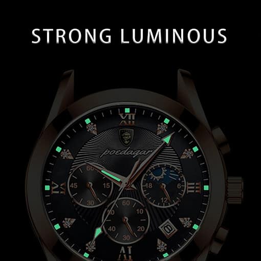 Poedagar Men Watch New Top Brand Luxury Waterproof Luminous Sport Wristwatch Quartz Military Genuine Leather Relogio 2