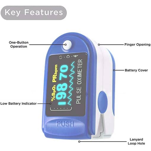 Portable Finger Pulse Oximeter Blood Oxygen Saturation Meter Fingertip Pulsoximeter Spo2 Monitor Oximetro Ear Thermomete 4