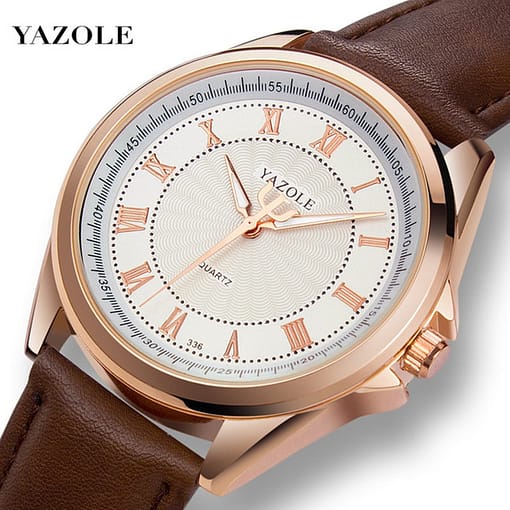 Yazole New Men Watch Top Brand Luxury Fashion Wrist Watch For Men Rose Gold Case Relojes 1