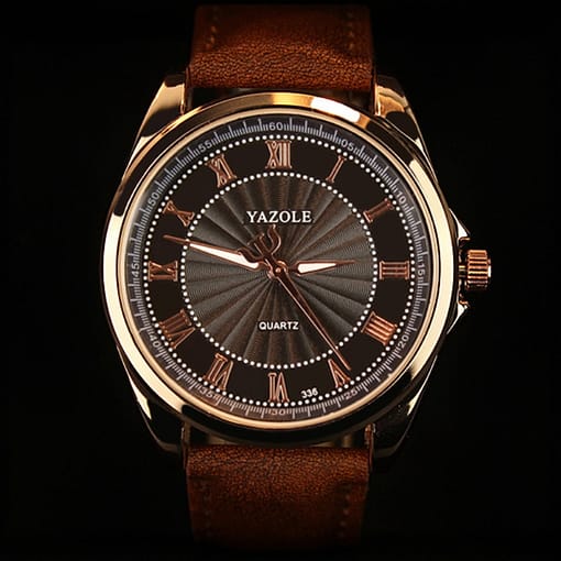 Yazole New Men Watch Top Brand Luxury Fashion Wrist Watch For Men Rose Gold Case Relojes 4
