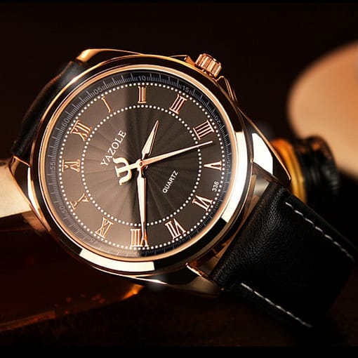 Yazole New Men Watch Top Brand Luxury Fashion Wrist Watch For Men Rose Gold Case Relojes 5