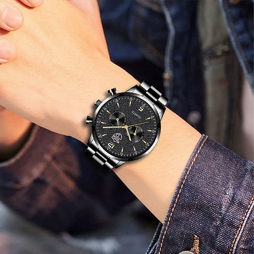 Reloj Hombre 2022 Fashion Mens Watches Luxury Men Business Stainless Steel Quartz Watch Leather Luminous Clock 5