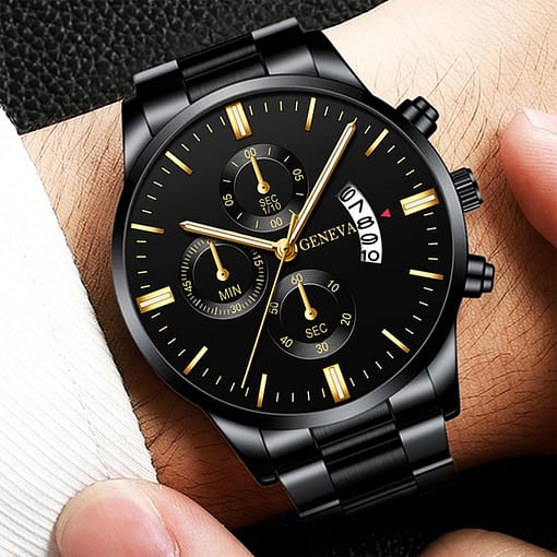 Reloj Hombre Fashion Men Stainless Steel Watch Luxury Calendar Quartz Wrist Watch Business Watches For Man 5