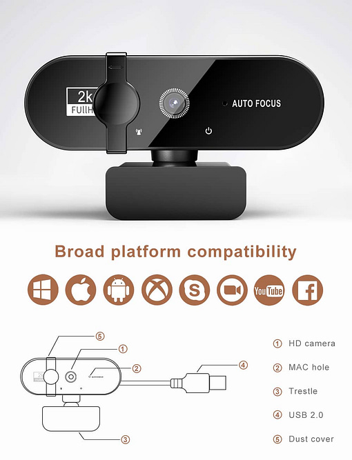 4K Webcam 1080P Mini Camera 2K Full Hd Webcam With Microphone Autofocus Web Camera For Pc 4